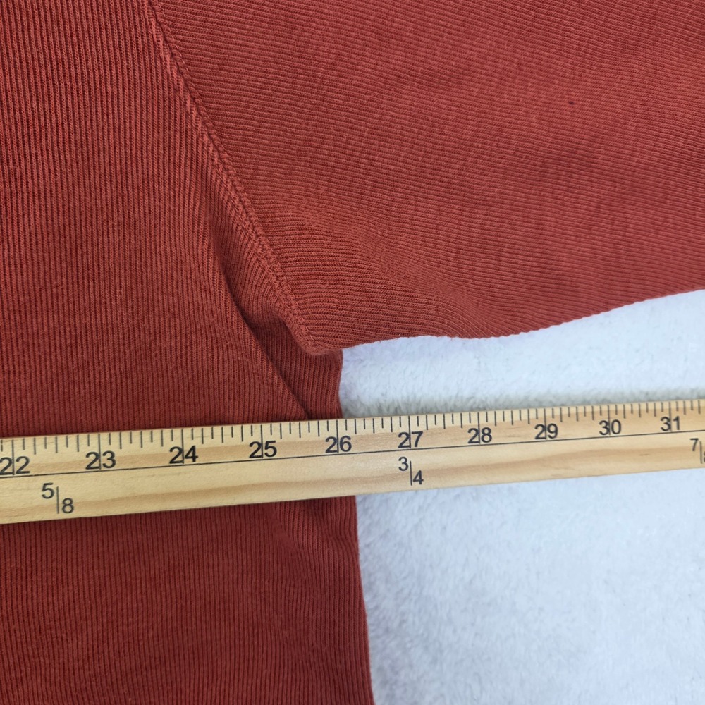 Roundtree & Yorke Mens 2X Burnt Orange Ribbed Cotton Long Sleeve Crewneck Shirt - Picture 5 of 7
